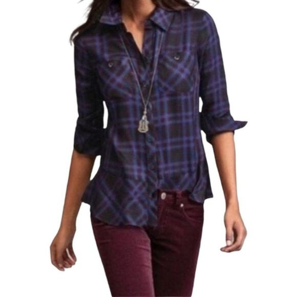 Cabi‎ Check Flannel Moody Plaid Button Down Shirt Xs #3431 - Picture 1 of 6